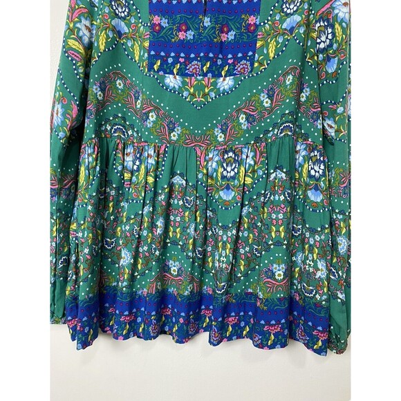 Matilda Jane Womens Top Size M Evergreen Boho Floral Long Sleeves Keyhole Front - Picture 11 of 14